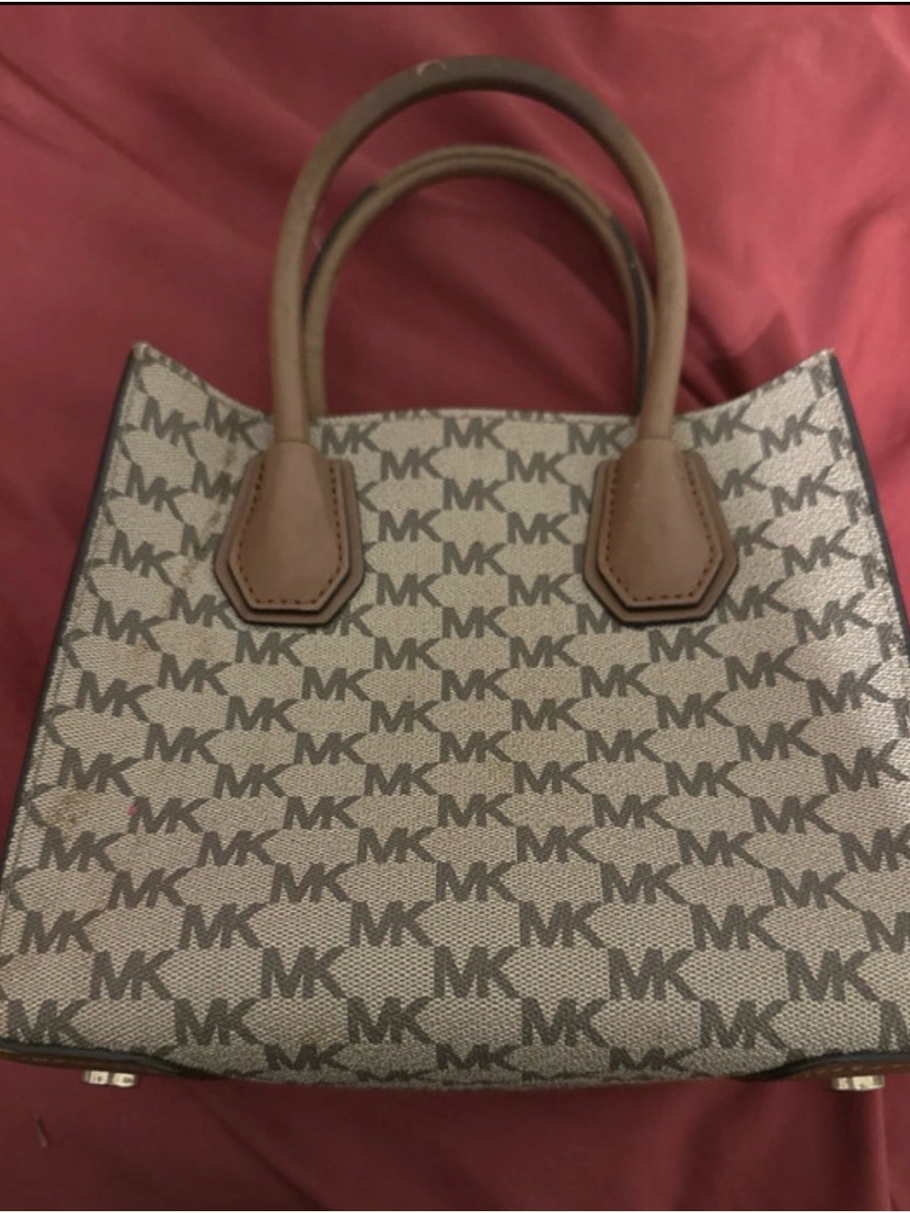 Michael Kors Beige & Brown MK Signature Tote
